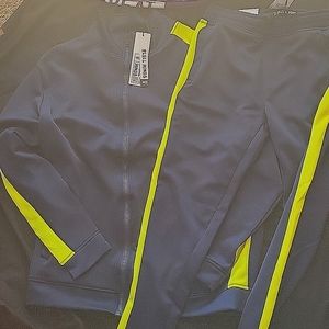 Blue and highlighter sweat suit